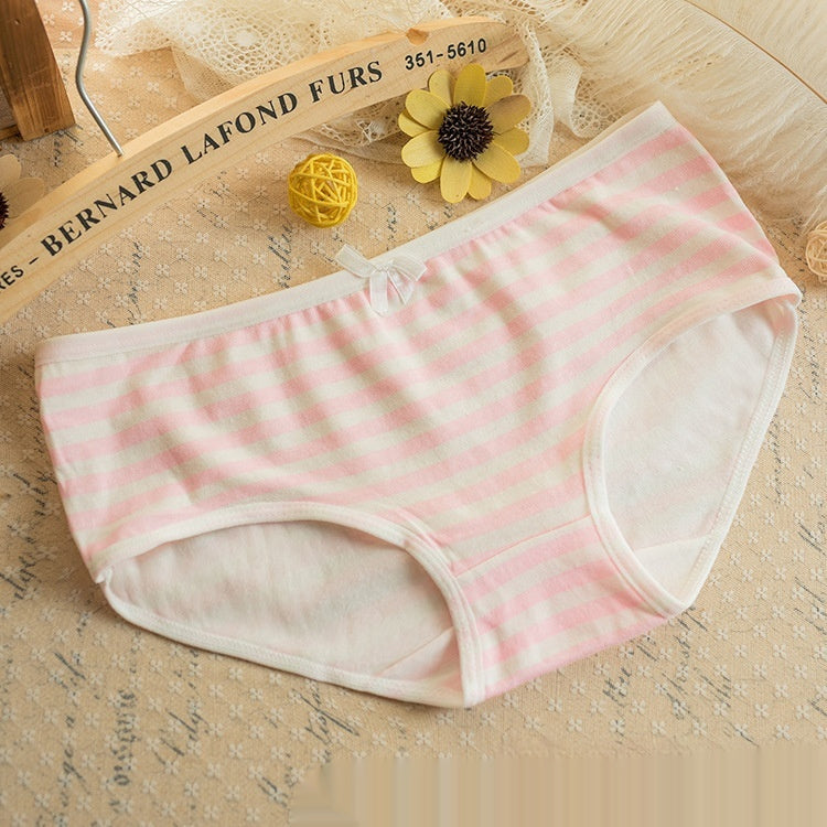 Striped Navy Style Bow Cute Women's Panties