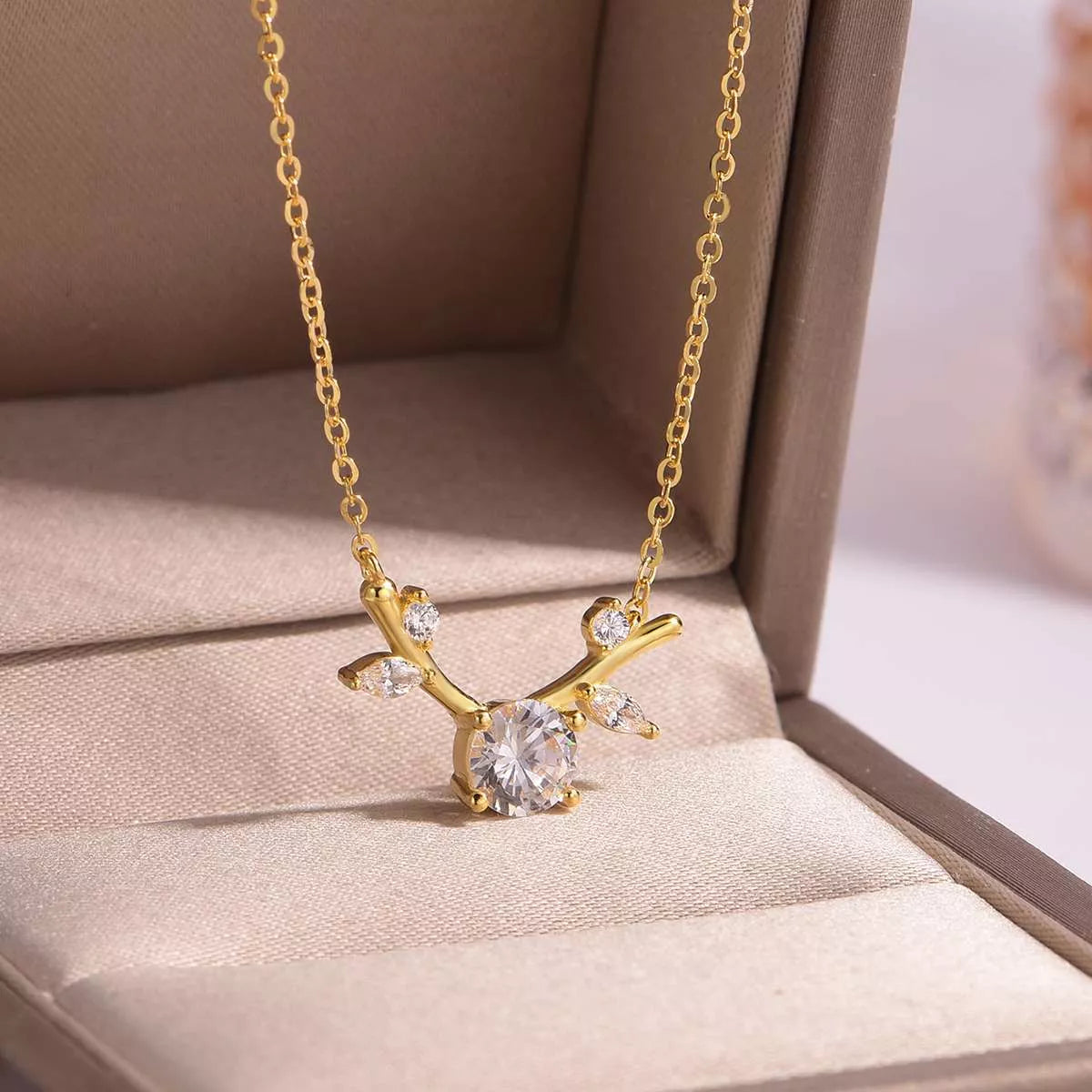 18K Gold-Plated 925 Sterling Silver Moissanite Necklace