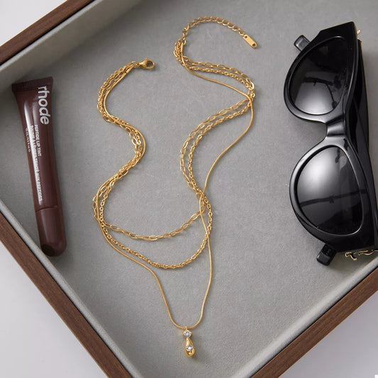 Three Layered Pendant Necklace