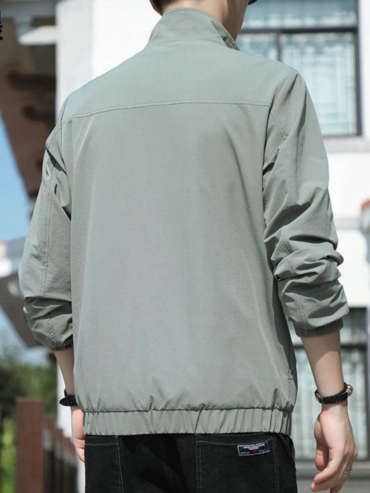 Men's Plus Size Zip Up Long Sleeve Jacket