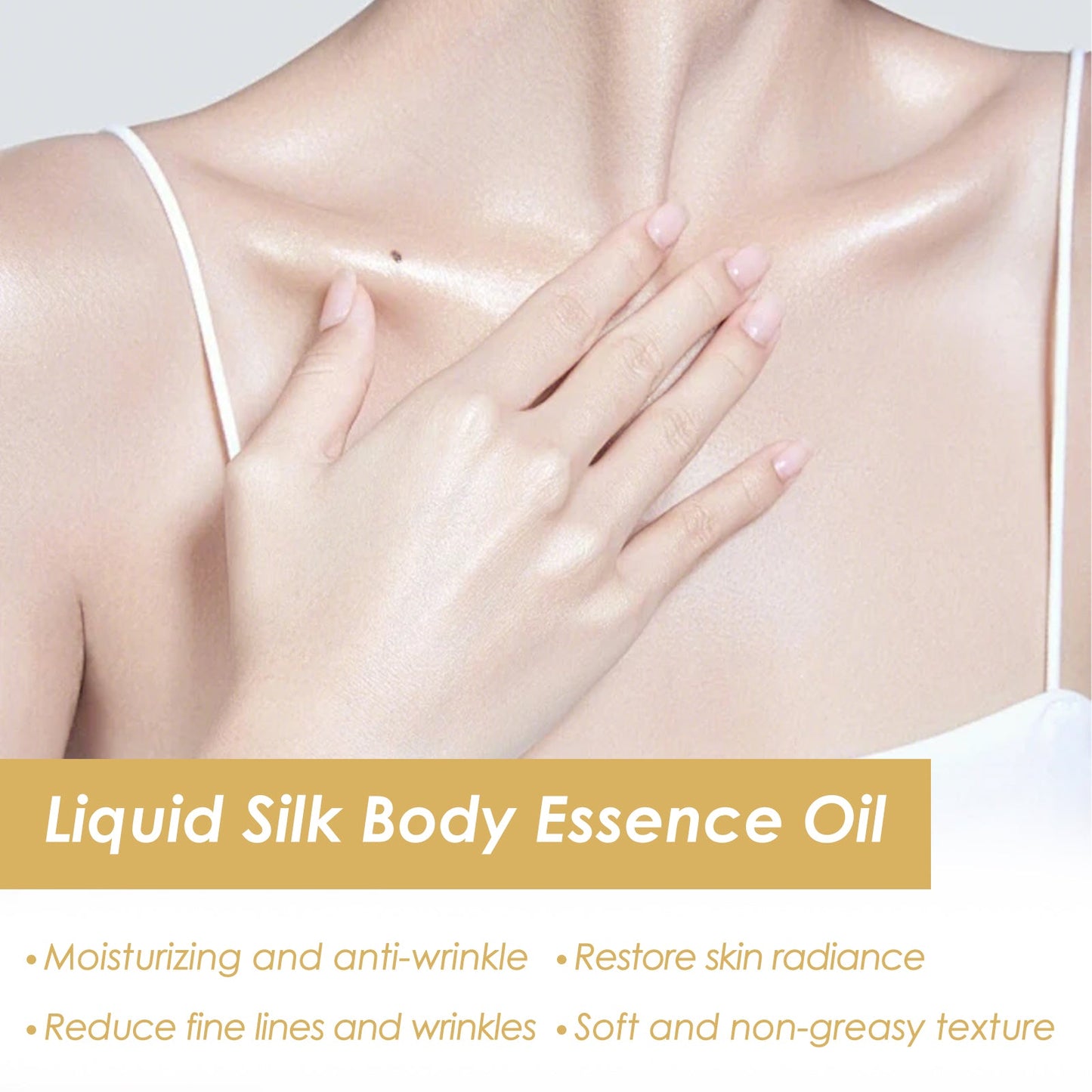 OUHOE Liquid Silk Body Essence Oil, Anti-Wrinkle Hydrating Repair Chicken Skin Firming Beauty Body Care Oil