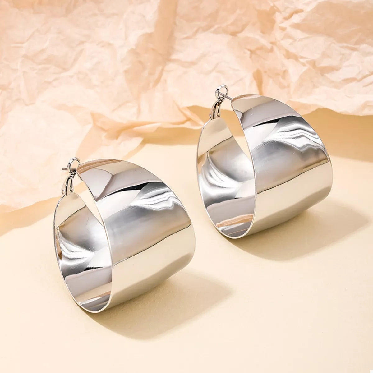 Alloy Wide Hoop Earrings