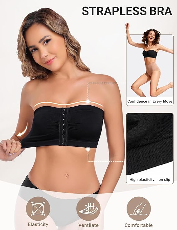 Women's Strapless Front Closure Bra
