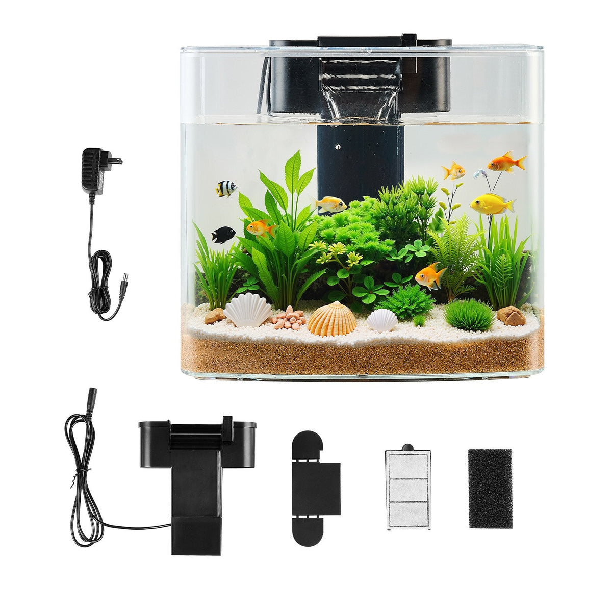 3.5 Gallon Fish Tank Aquarium Smart Arch Clear GPPS 3 Color Self Cleaning