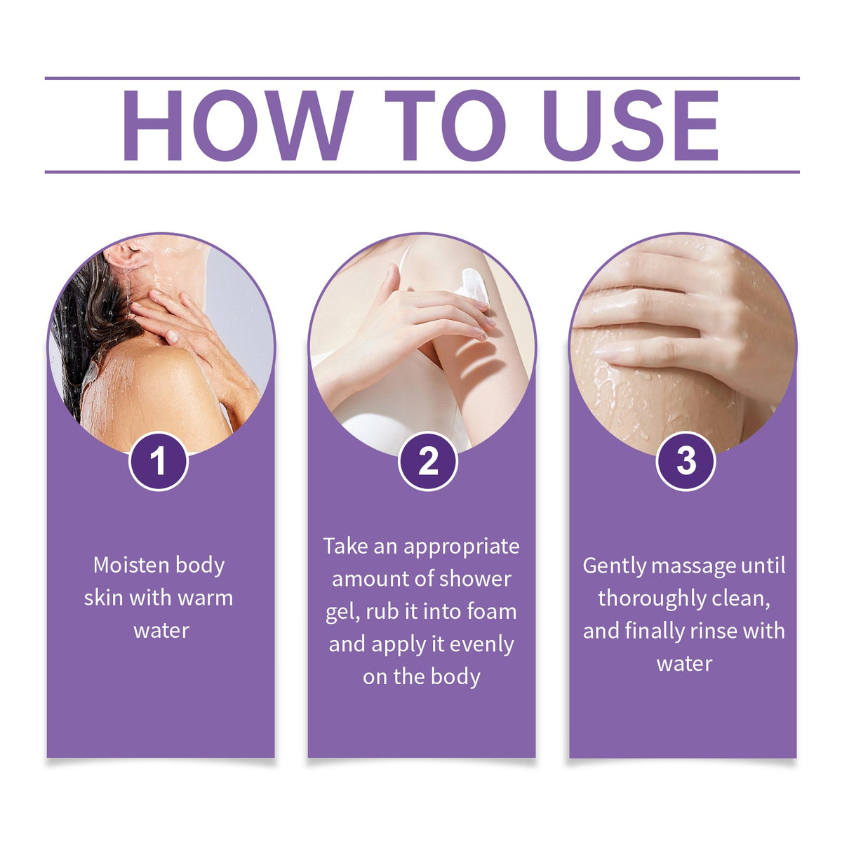 EELHOE  Lavender Moisturizing Shower Gel, Lavender Essence Cleanses And Moisturizes Skin Shower Gel