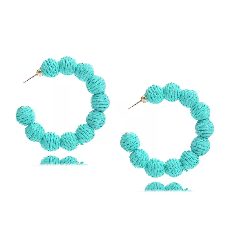 Raffia Grass C-Hoop Earrings