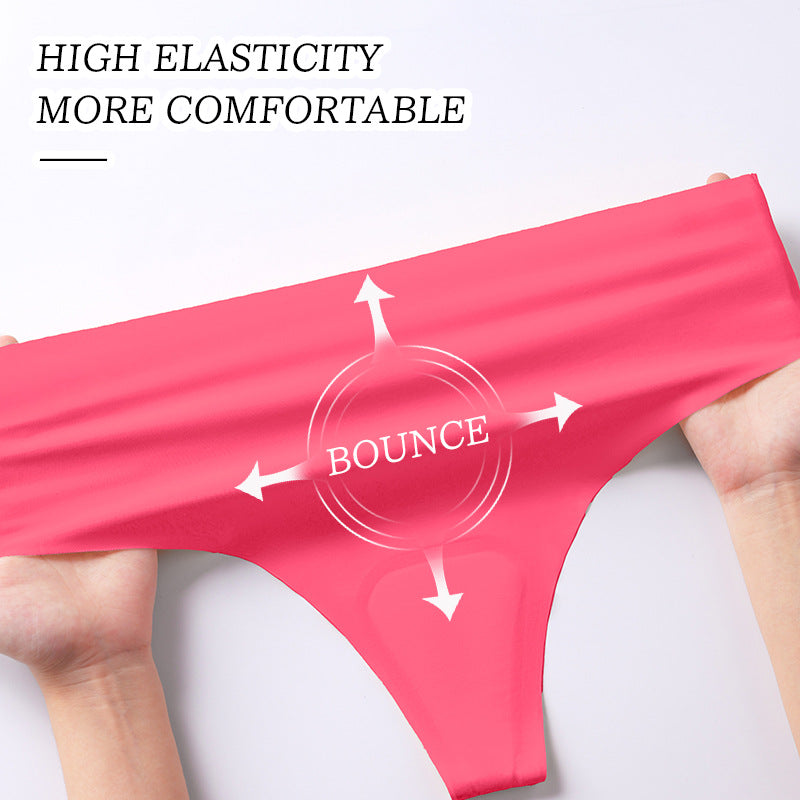 Plus-size Ice-silk Seamless Womens Sports Yoga Panties