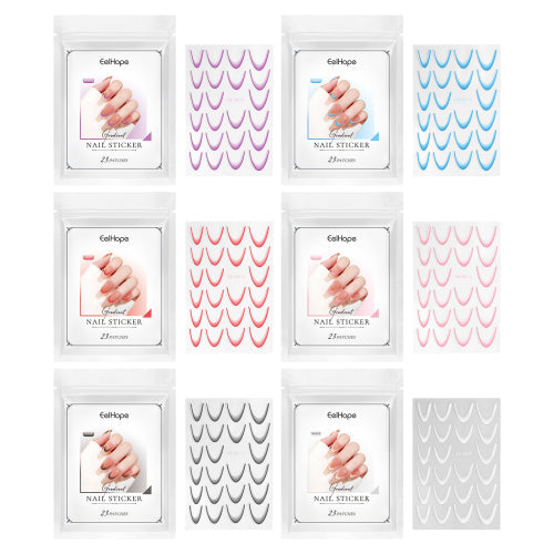 Eelhope French Gradient Nail Sticker Gradient Nail Sticker Easy Nail Decor Personalized Nail Sticker