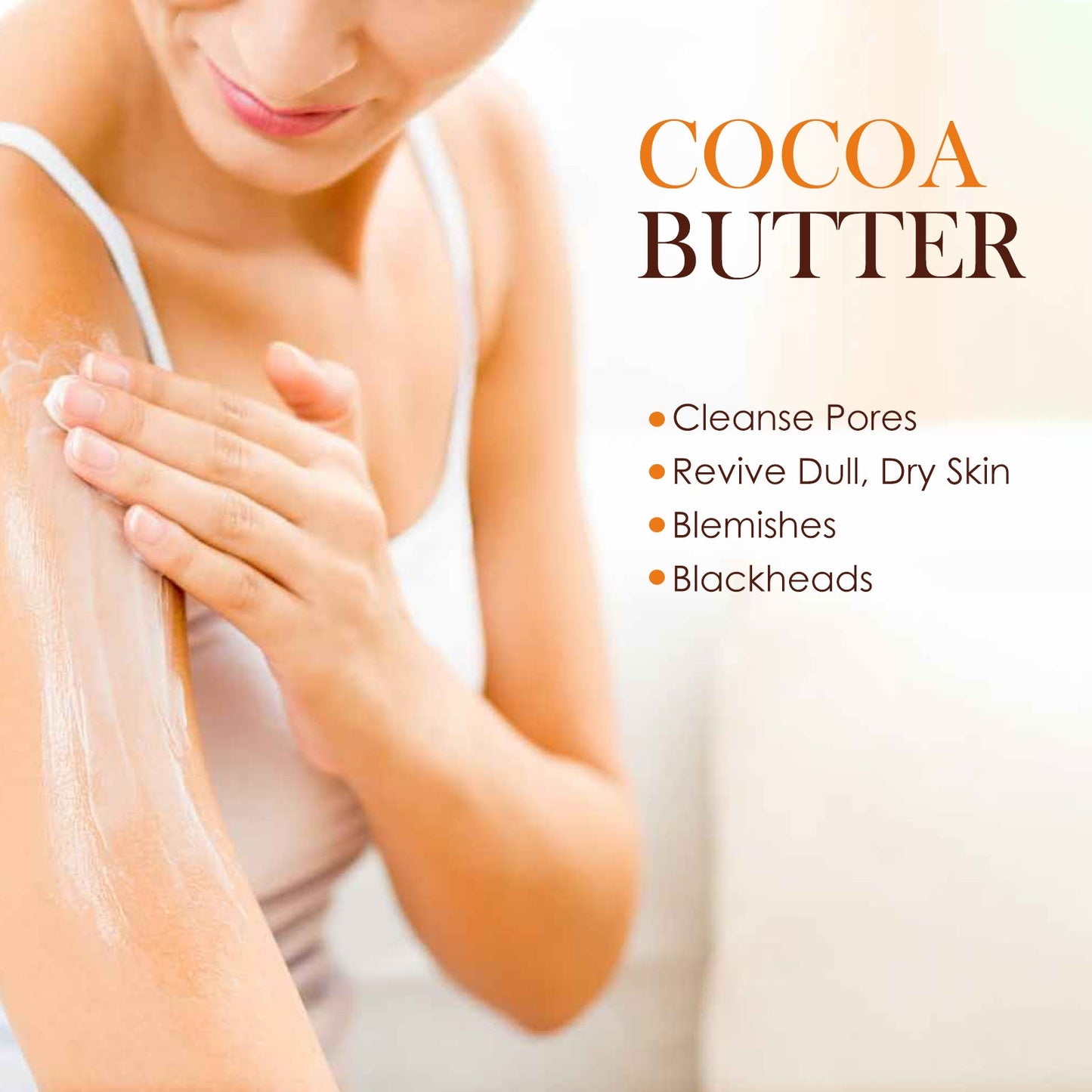 OUHOE  Cacao Body Lotion, Lightening Acne Mark Dark Hydrating Whitening Body Lotion
