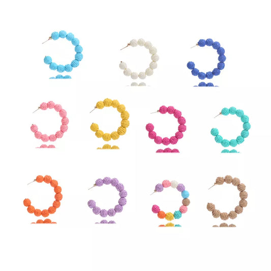 Raffia Grass C-Hoop Earrings