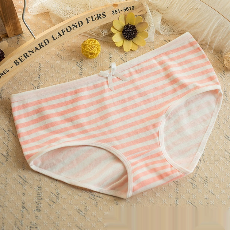 Striped Navy Style Bow Cute Women's Panties