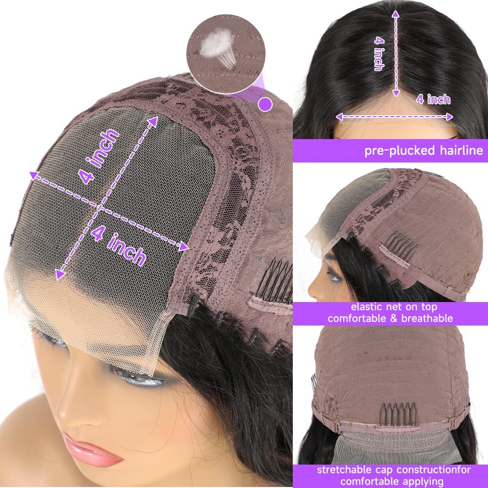 4x4 Lace Straight Human Hair Wig, Natural Color, Density