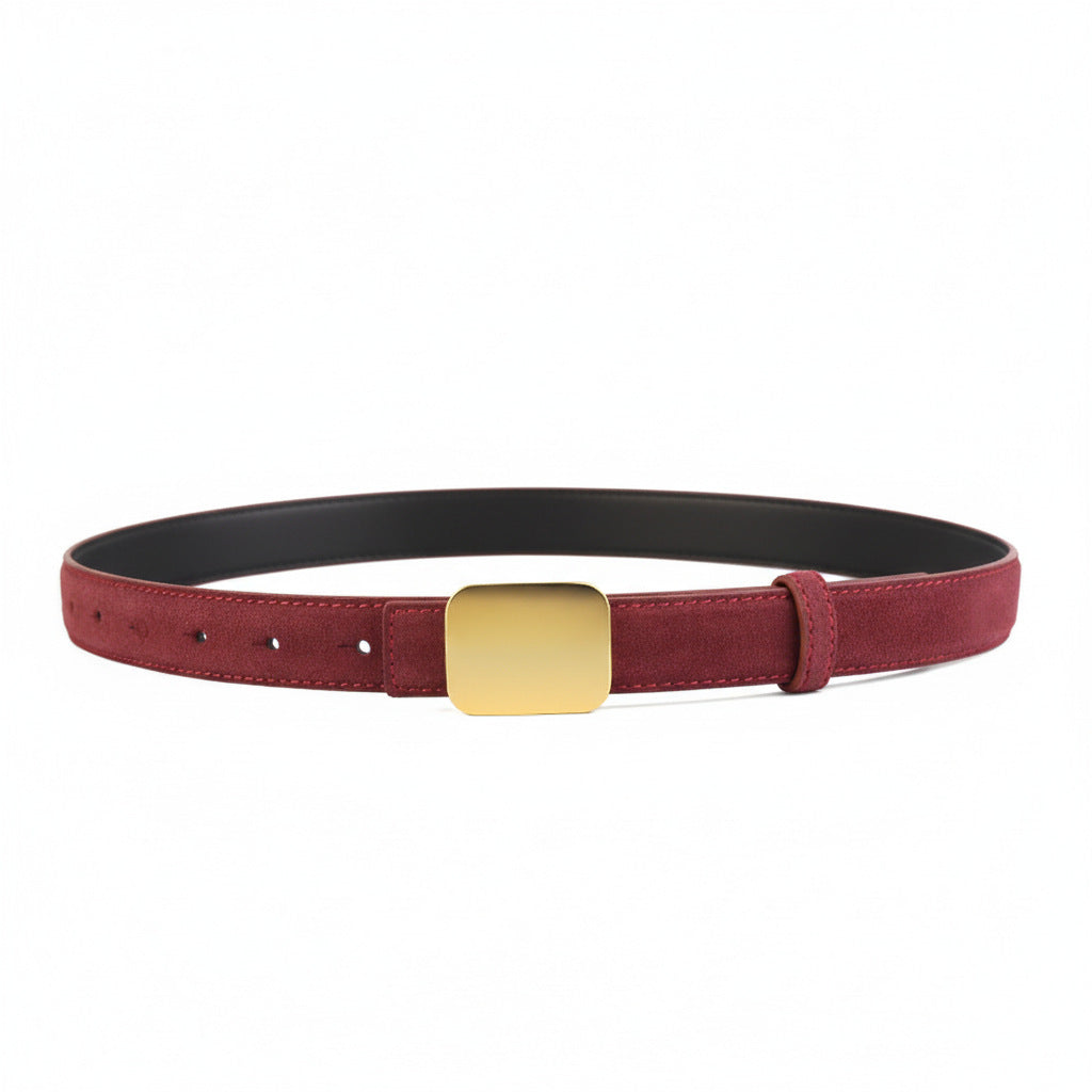 Square Buckle Leather Belt