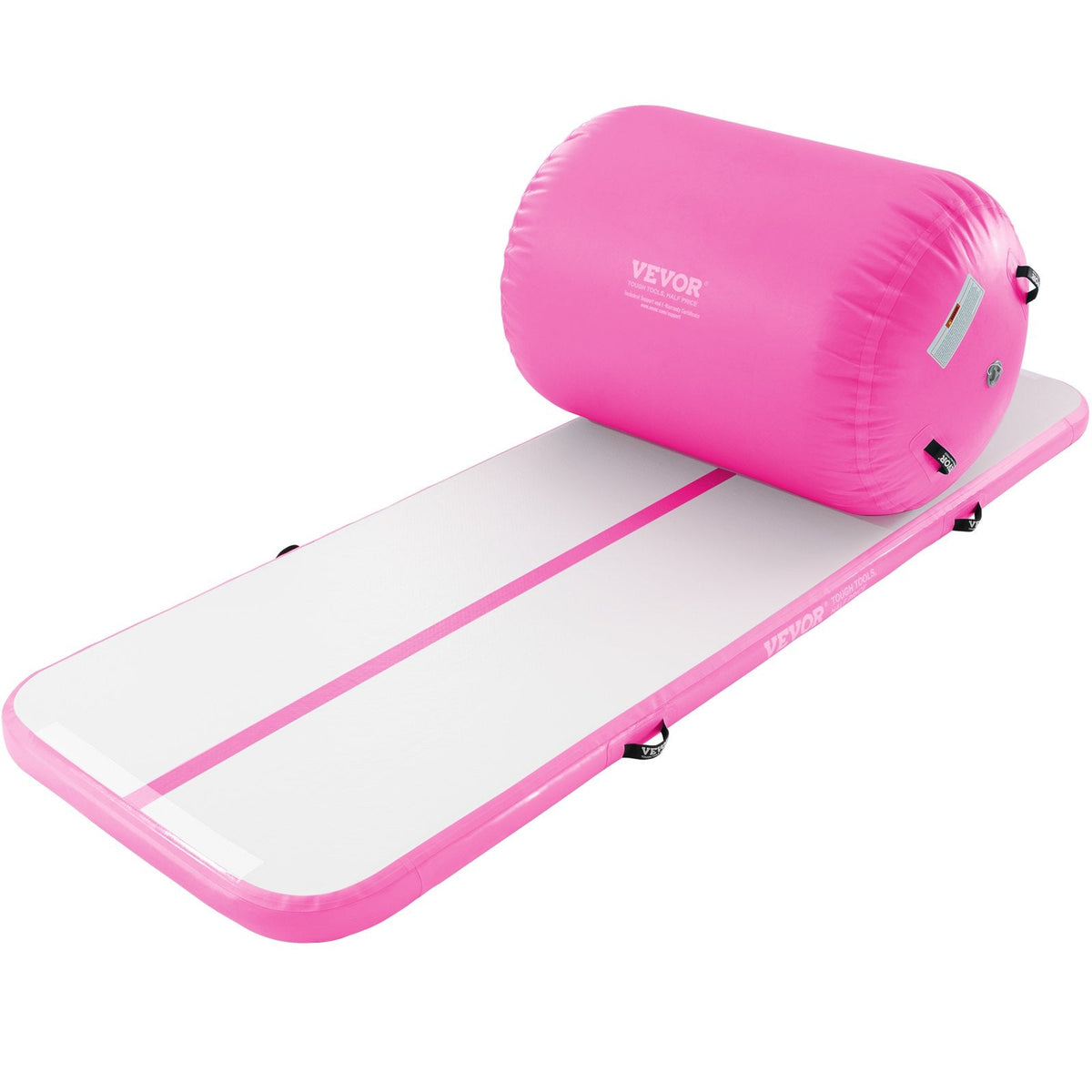 VEVOR Inflatable Gymnastics Air Mat Set, 2 PCS Tumbling Mat, Tumble Track With Electric Pump, Air Roller Barrel Gymnastics Equipment, Training Mats For Home Use Gym Yoga Cheerleading Beach Park Water