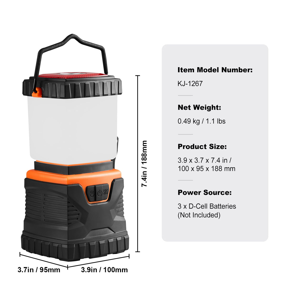 VEVOR LED Camping Lantern Battery Powered All-in-one For Exceptional Experience