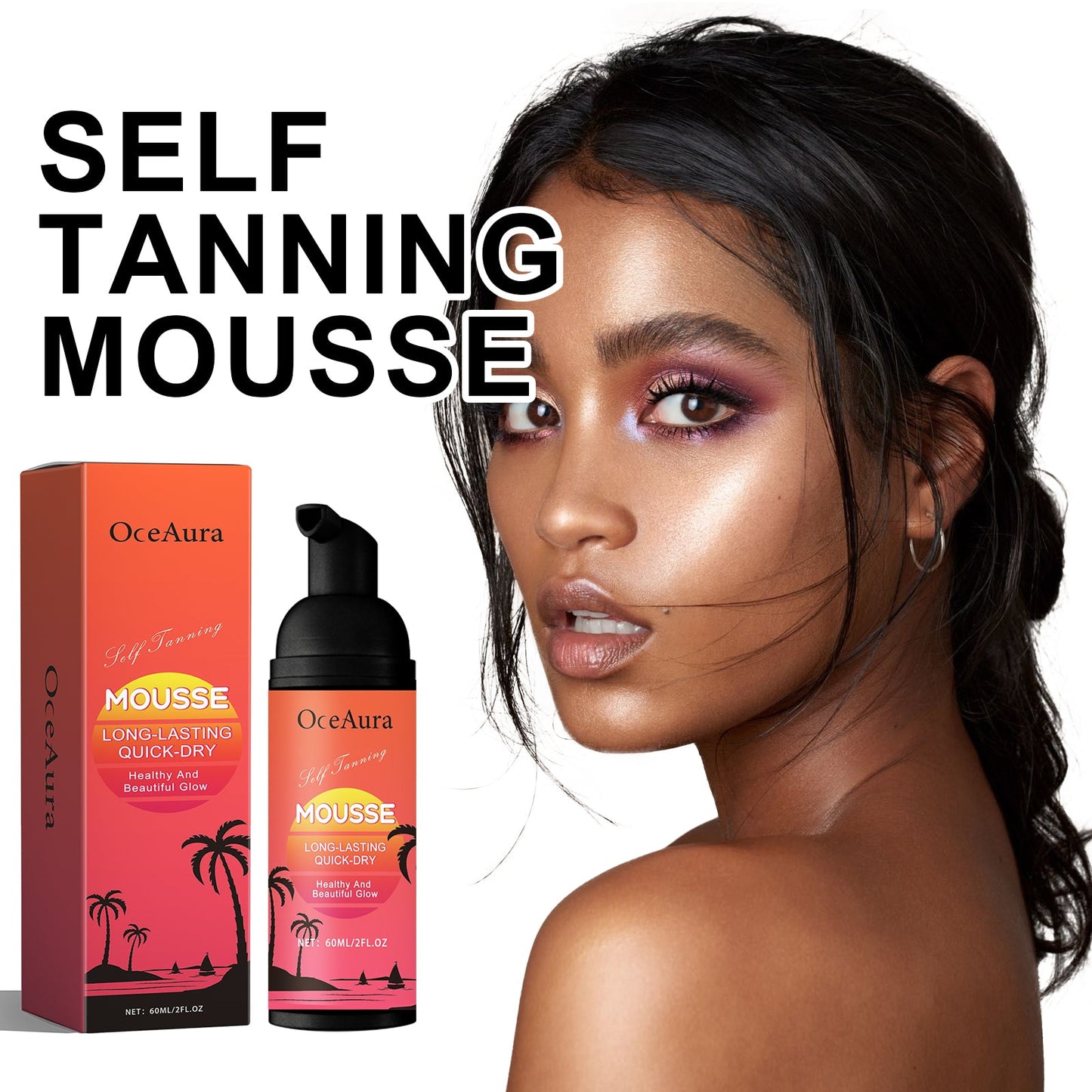 OceAura Self Tanning Mousse, Body Black Wheat Skin Hydrating Deep Moisturizing After Sun Repair Cream