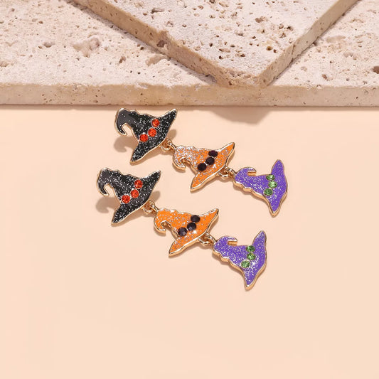 Halloween Witch Hat Drop Earrings