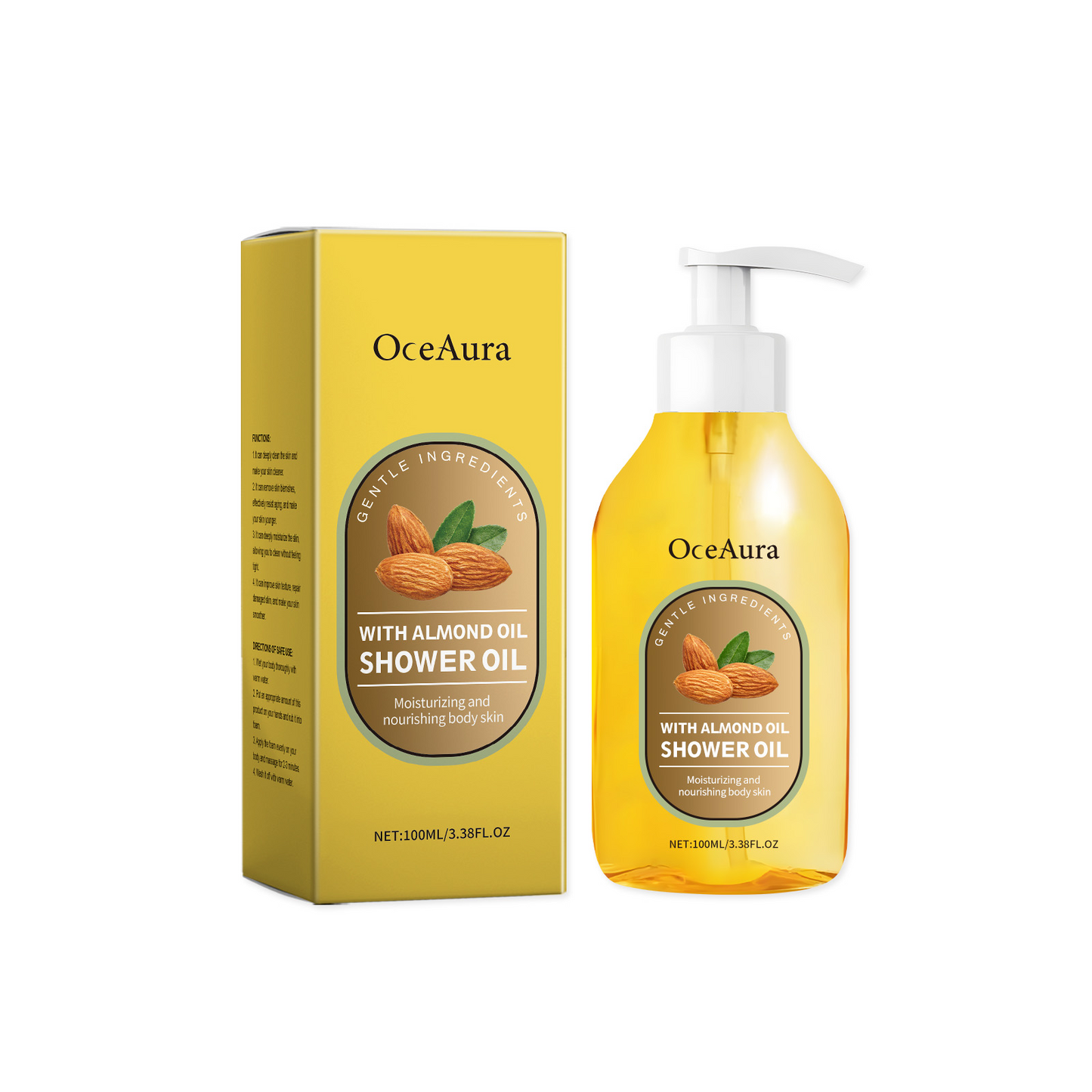 OceAura Coconut Oil Bath Oil, Gently Cleanses Body Skin Moisturizing, Smooth And Nourishing Skin Bath Oil