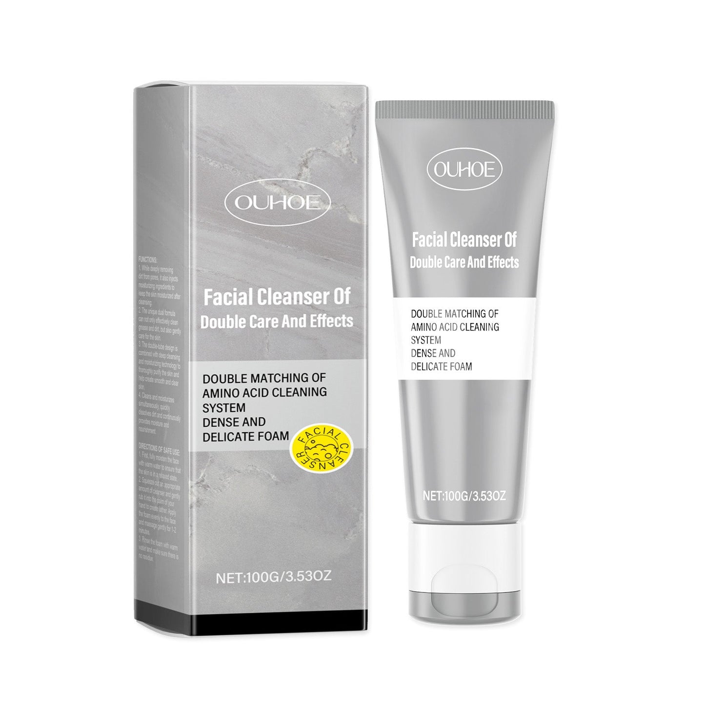 OUHOE Dual Cleansing Moisturizing Cleanser, Gentle Cleansing Facial Skin Refreshing Moisturizing Cleanser