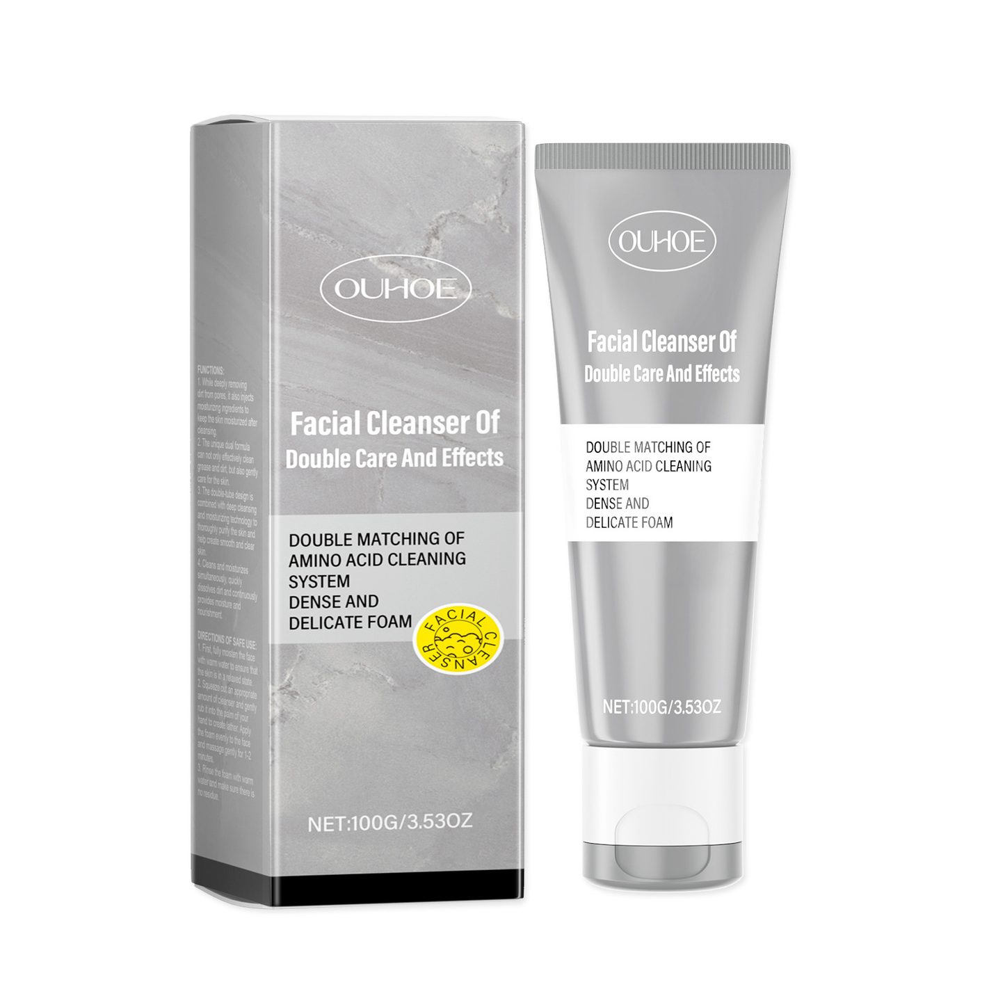 OUHOE Dual Cleansing Moisturizing Cleanser, Gentle Cleansing Facial Skin Refreshing Moisturizing Cleanser