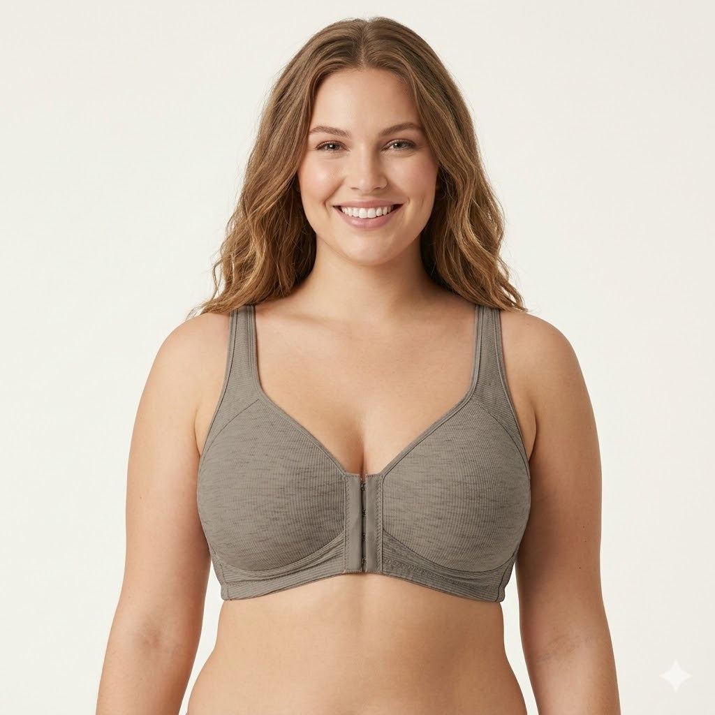 Adjustable Front Closure Push-Up Bra Wire-Free Cross-Back, Seamless & Side Support For Daily Wear, Spring-Summer ComfoMrt Breathable Everyday Breathable Everyday Womenswear Bridal Rider Basic Minimal