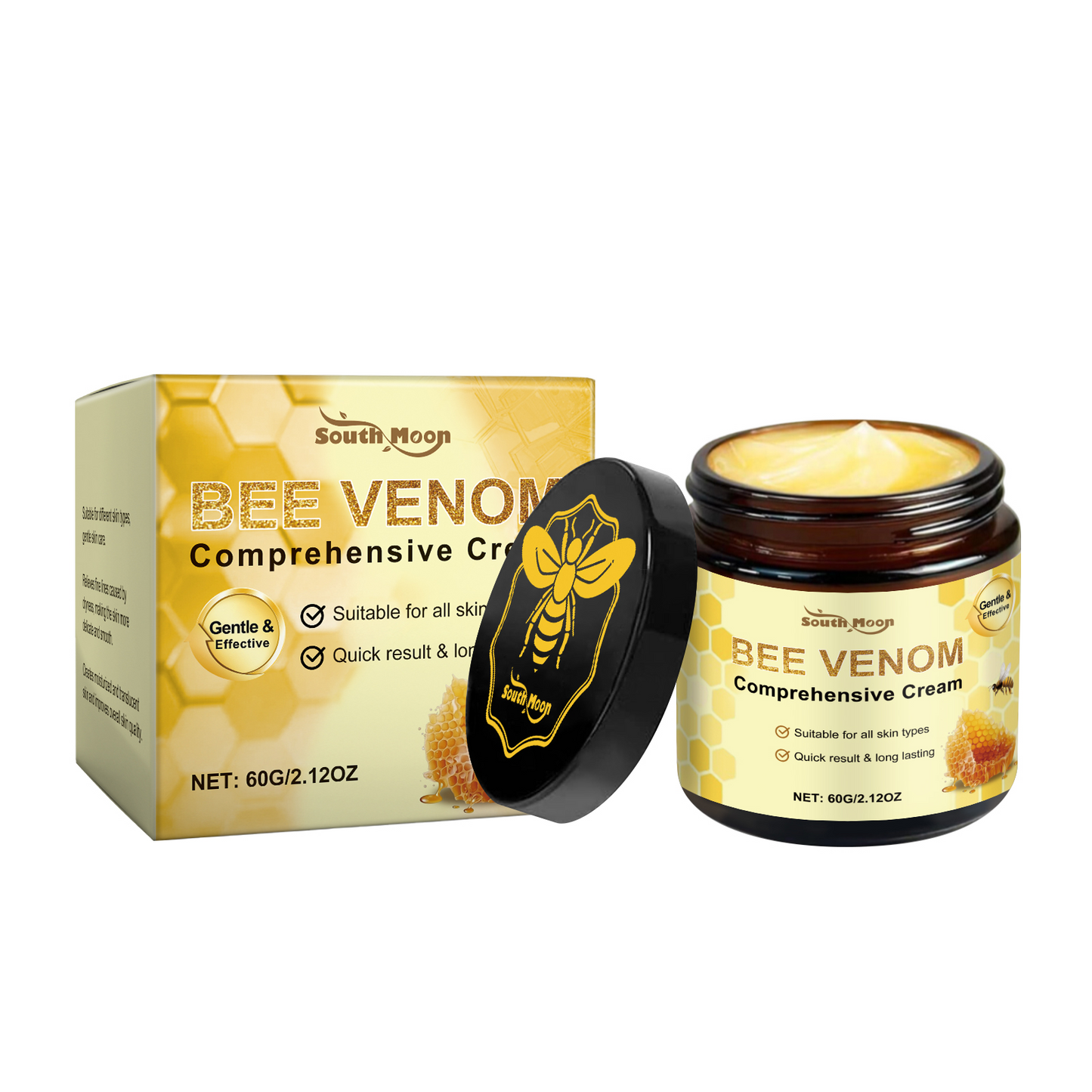 South Moon Bee Venom Skin Moisturizer, Gentle Moisturizing Creamy Moisturizing Skin Daily Care Cream