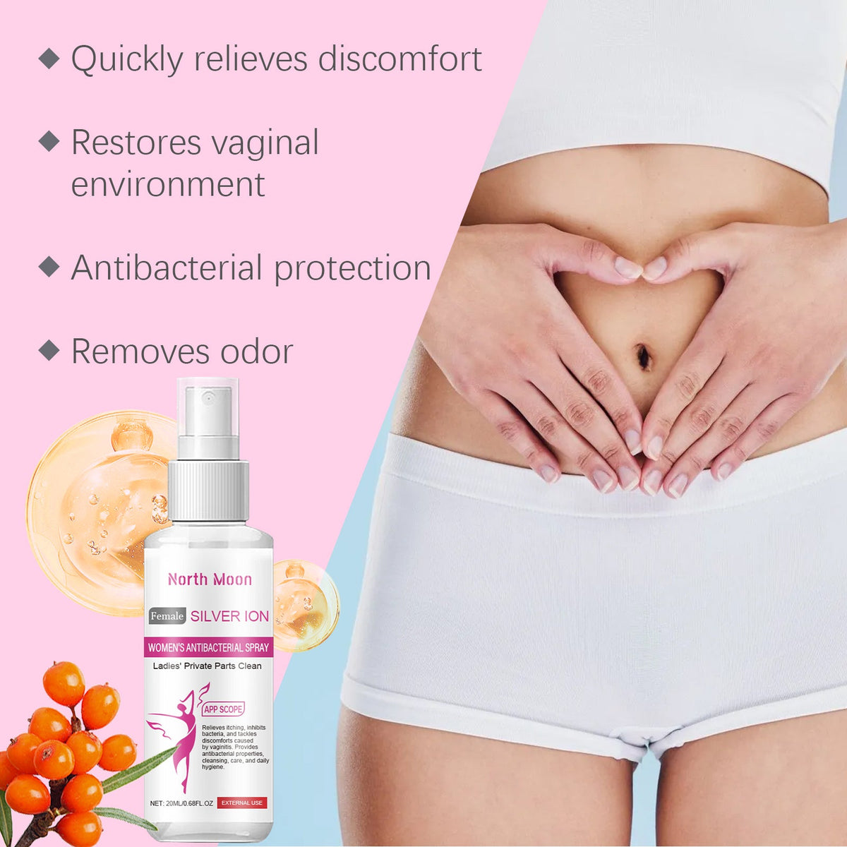 North Moon Women's Body Care Spray Moisturizes Body And Moisturizes Skin With Fresh, Nourishing And Gentle Skin Care