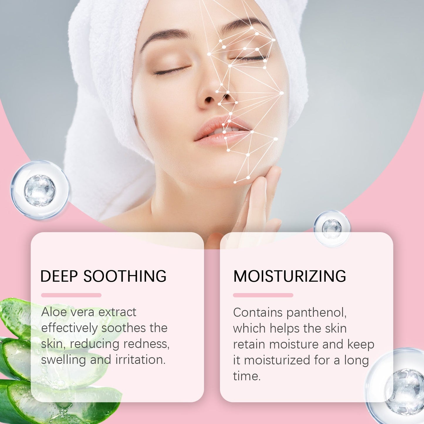 West&Month Aloe Vera Moisturizing Water, Repair Facial Skin Hydrating, Moisturizing, Clear, Elastic And Improve The State