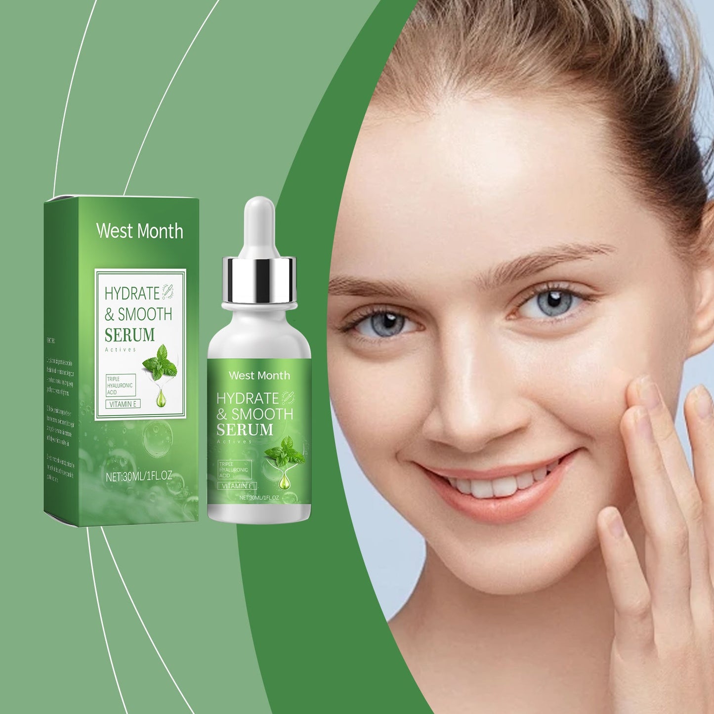 West&Month  Hydrating Serum With Hyaluronic Acid, Facial Skin Hydrating, Brightening And Firming Serum