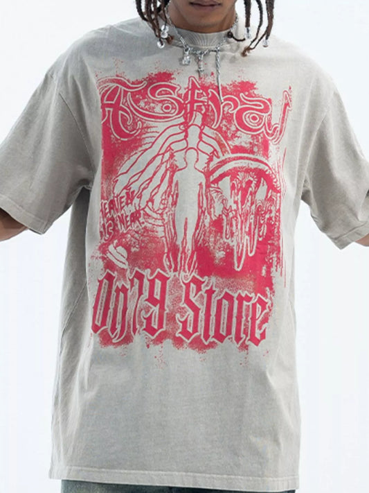 Men's Graphic Round Neck Oversized T-Shirt