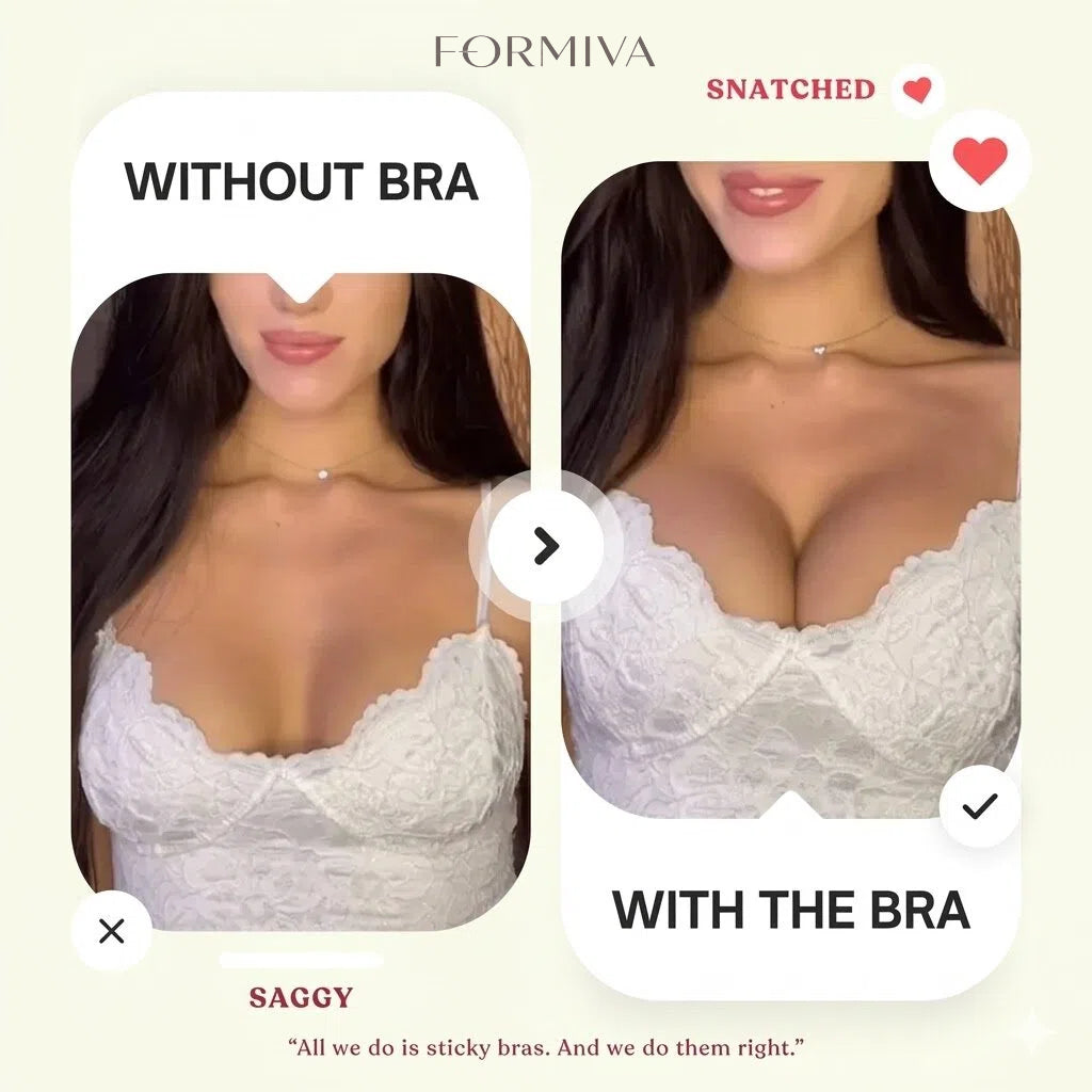 Push-up Sticky Bra, Sweat-proof Glue, Adhesive Push Up Cleavage Bra, Up To G Cup, Seamless Strapless Bra For Date Night, Backless & Red Dress, Waterproof & Reusable SpringStatements