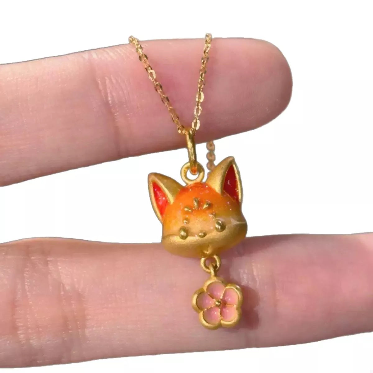 18K Gold-Plated Fox Necklace