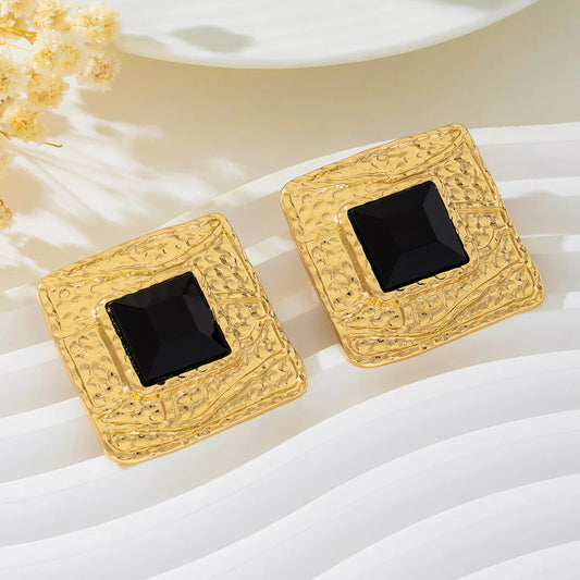 18K Gold-Plated Square Earrings