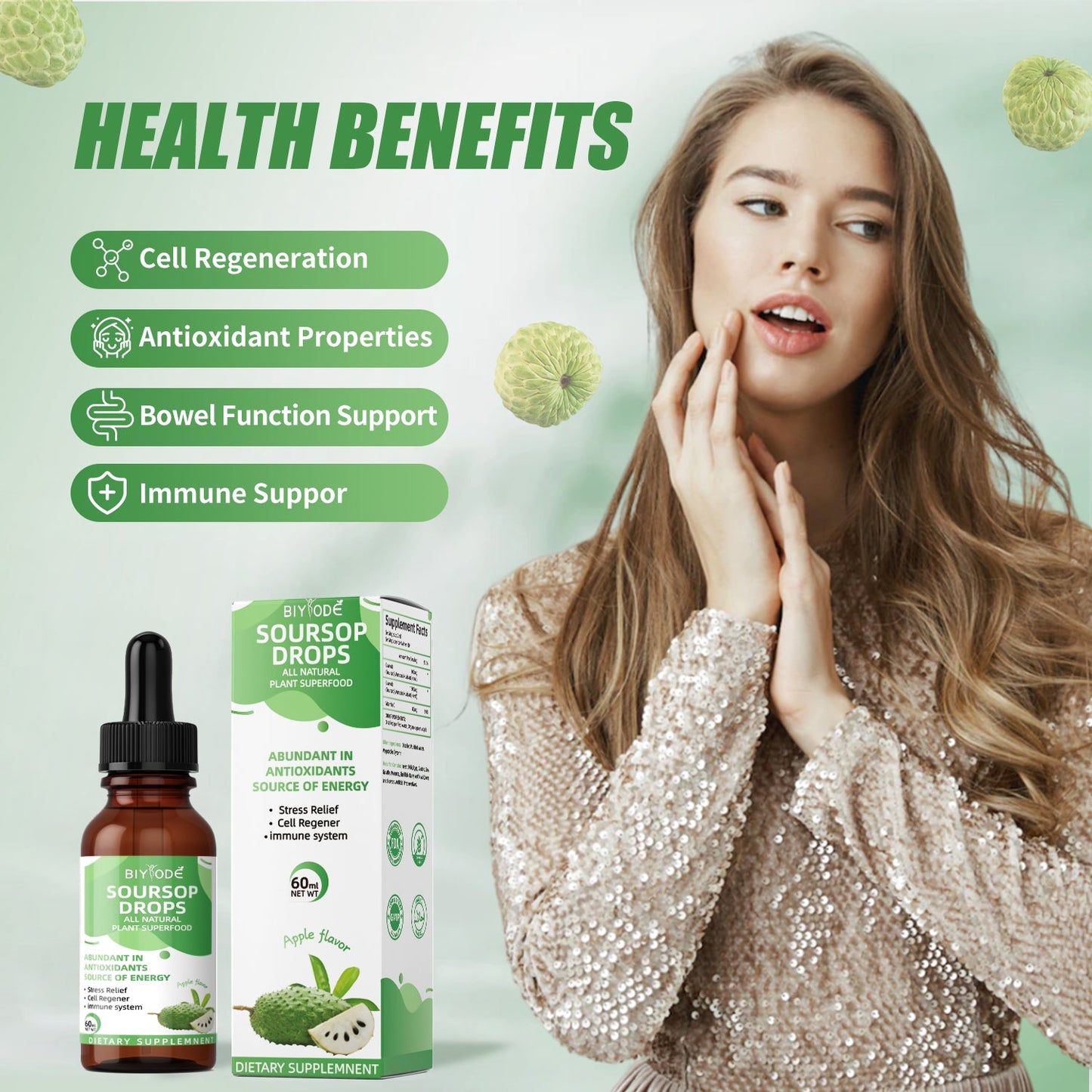 Soursop Graviola Drops In-Stock Ready To Ship BIYODE Wholesale & Customizable