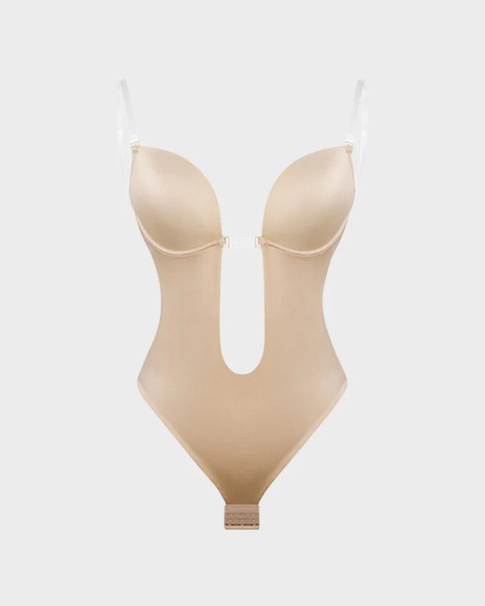 Strapless U Plunge Thong Bodysuit