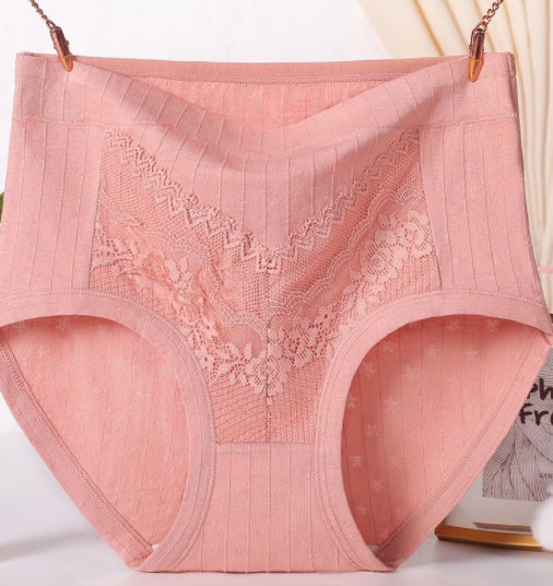 Bright Red Underwear Women's Middle-aged And Old Cotton Fabric