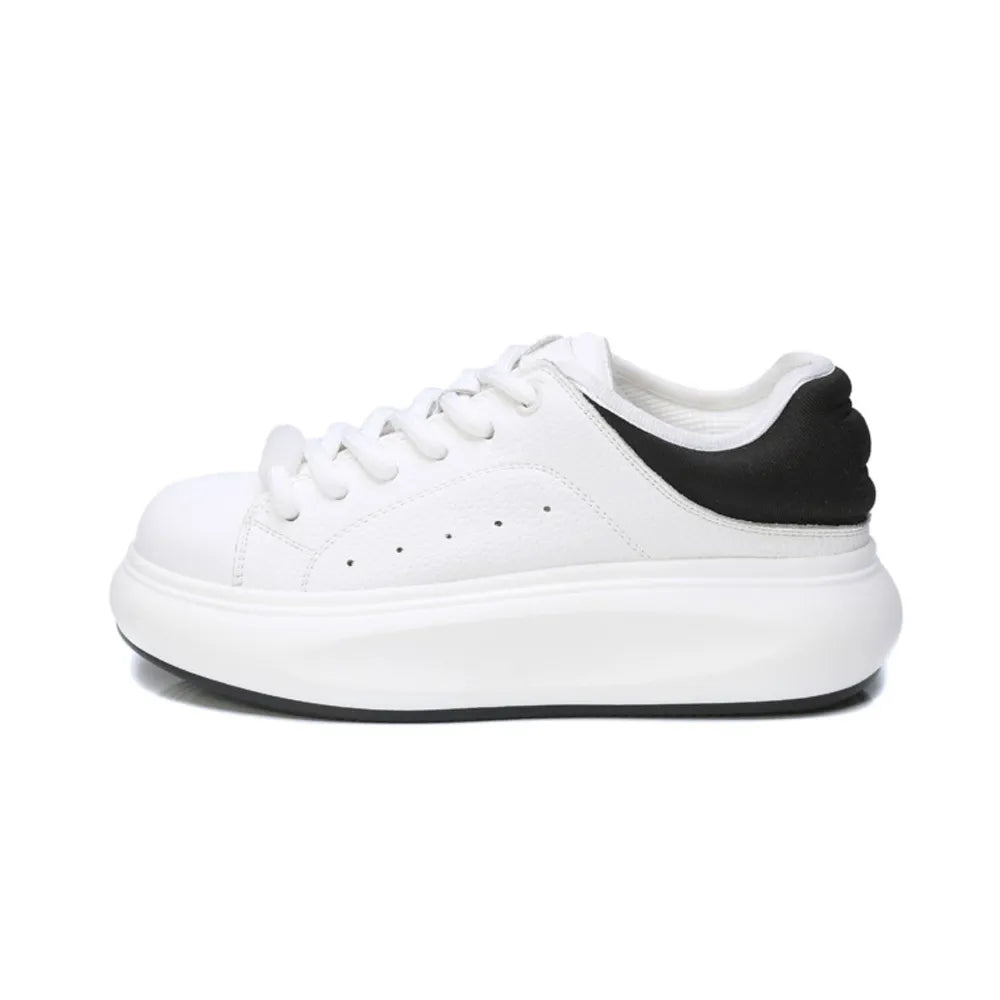 Lace Up Round Toe Platform Sneakers