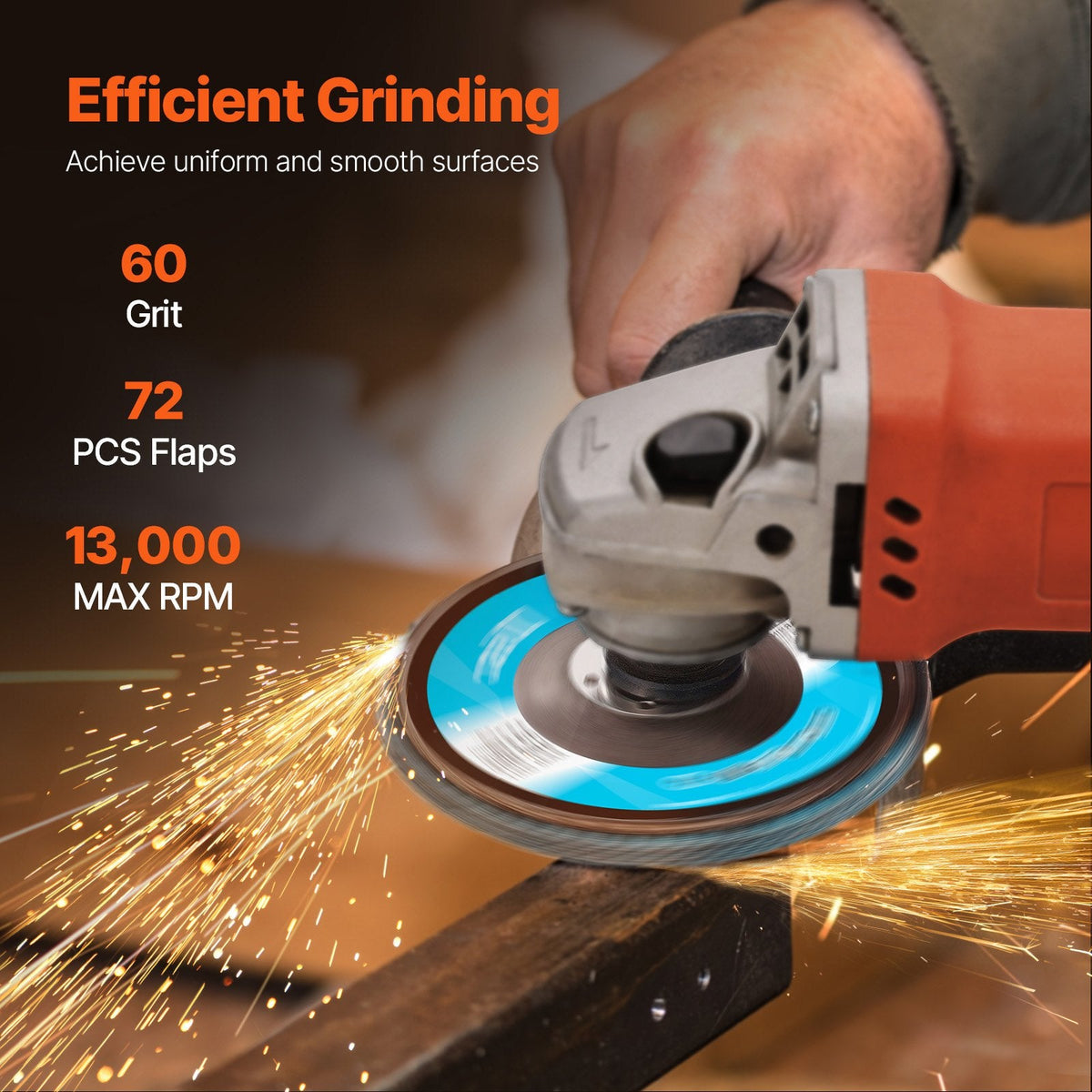 VEVOR Flap Discs Sanding Disc For Angle Grinder 60 Grit 10 Packs