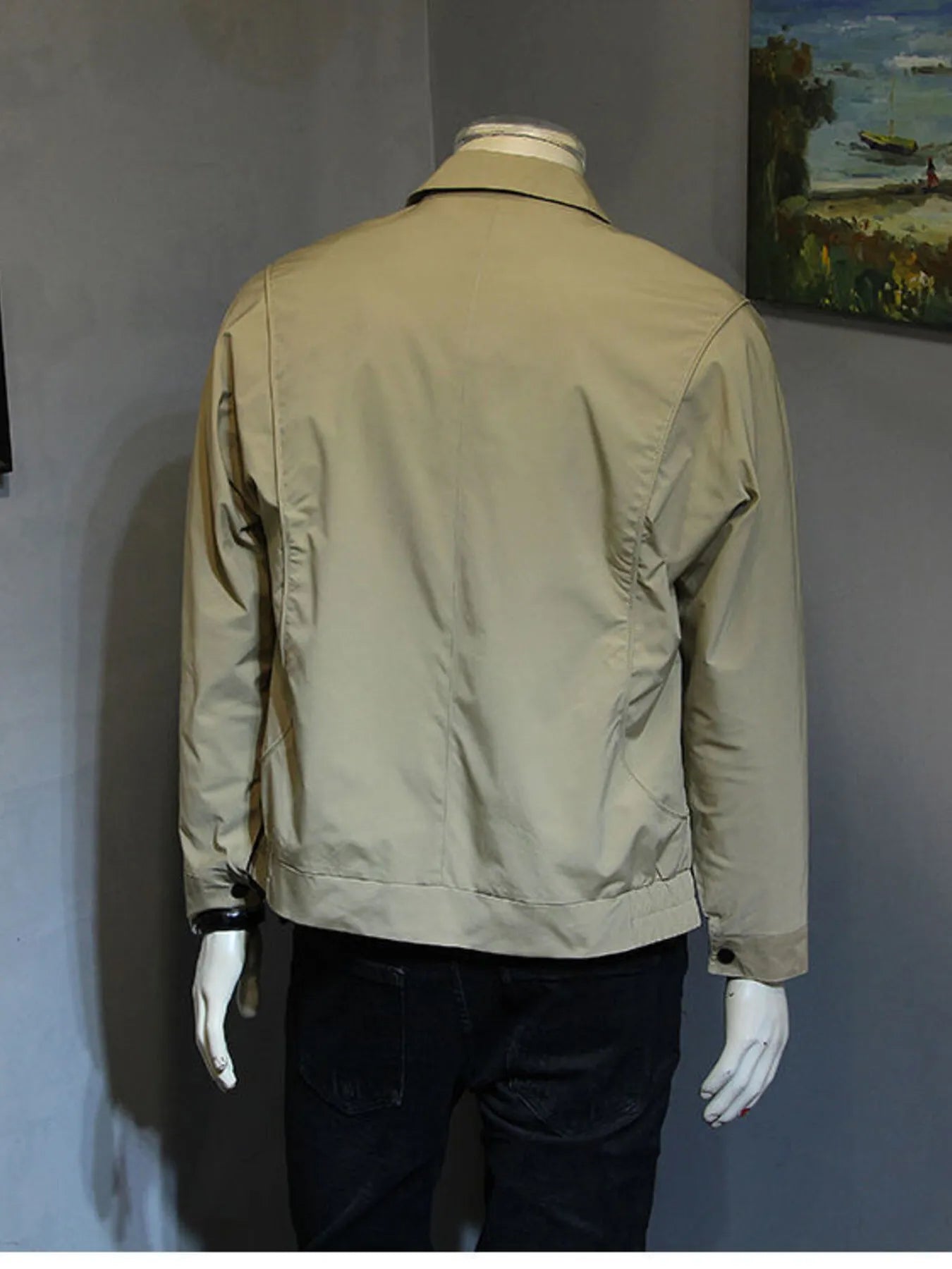 Men's Plus Size Snap Down Long Sleeve Jacket