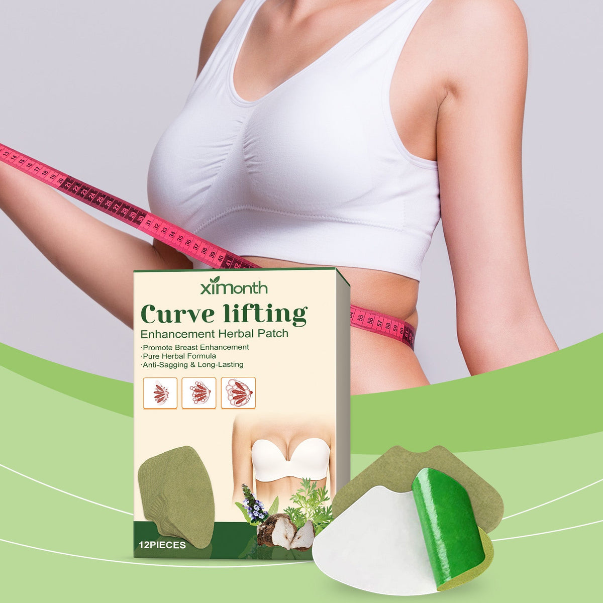 Ximonth Herbal Lift And Firming Chest Patch Lifts The Line Of Your Chest With A Traceless, Invisible Anti-Sagging Herbal Treatment Patch