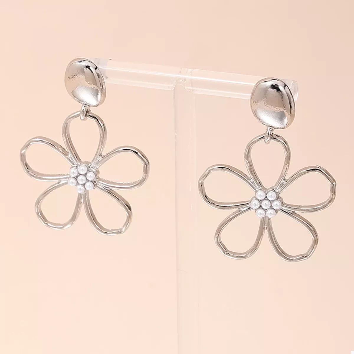 Alloy Flower Drop Earrings