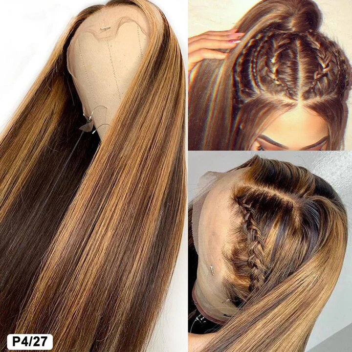 13x4 Straight Human Hair Lace Front Wig P4 27, Density