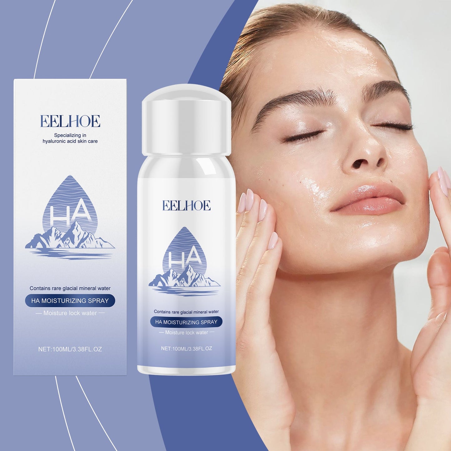 EELHOE Hyaluronic Acid Moisturizing Spray, Toner Deep Moisturizing Moisturizing Spray Skin Care Toner