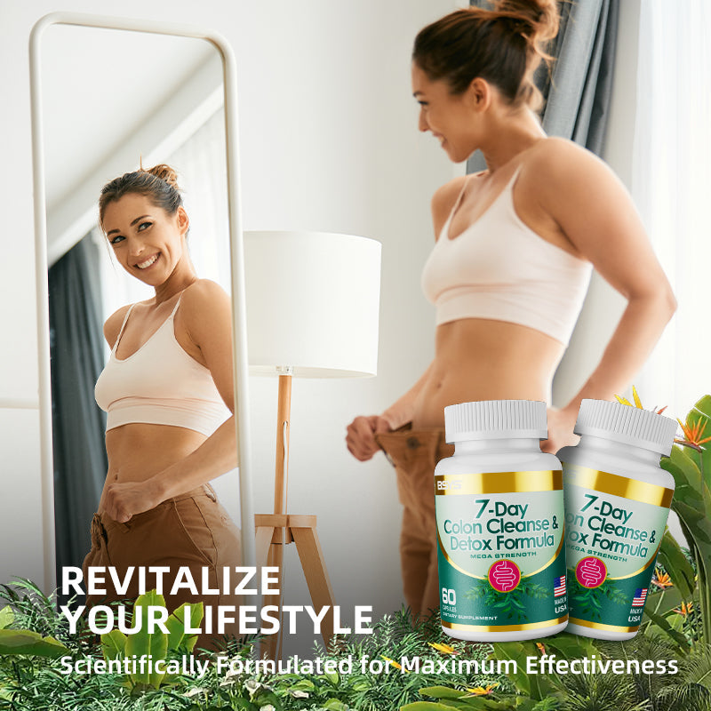 7 Day Colon Cleanse Detox Formula Capsules Digestive Support Supplement | 30 Capsules
