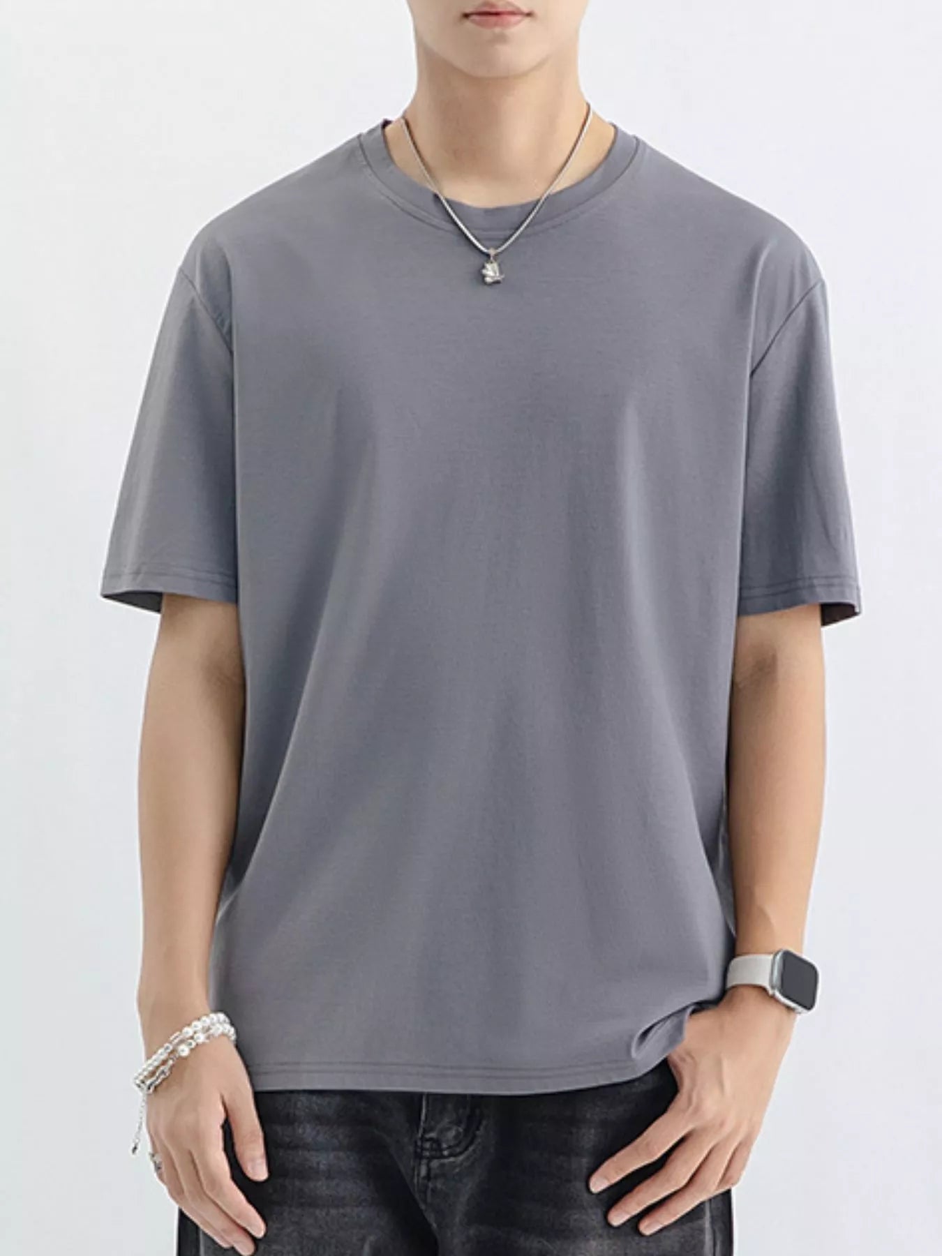 Men's Plus Size Casual Solid Color T-Shirt