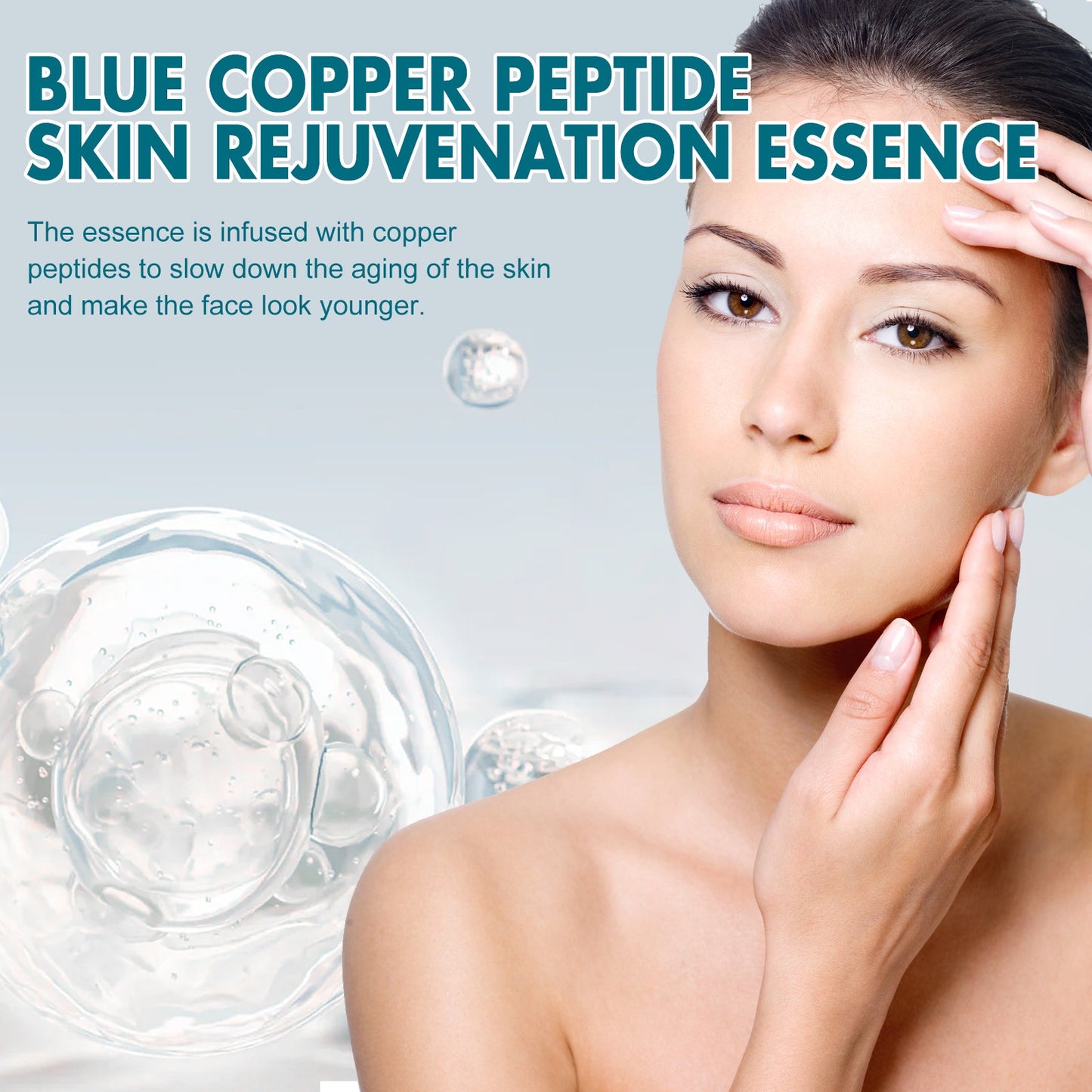 EELHOE Blue Copper Peptide Skin Rejuvenation Essence, Firming Skin Carry Bright Color Of Skin Refreshing Skin Facial Essence