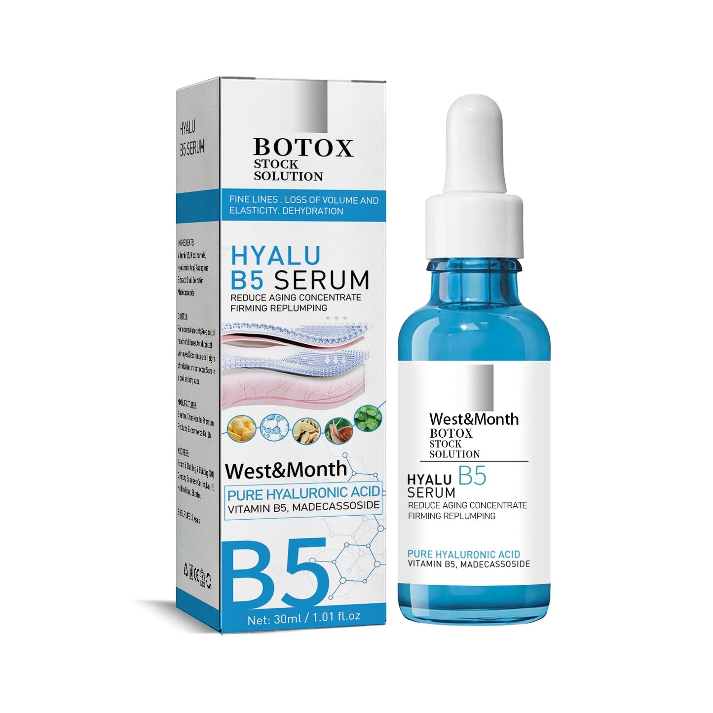 West&Month B5 Facial Essence, Lightening Spot Soft Skin Anti-aging Moisturizing Essence