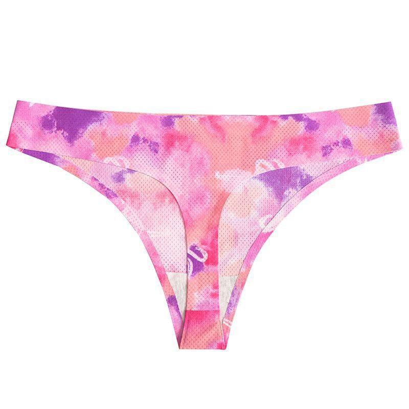Printed Breathable One Piece Low Waist Thong Women