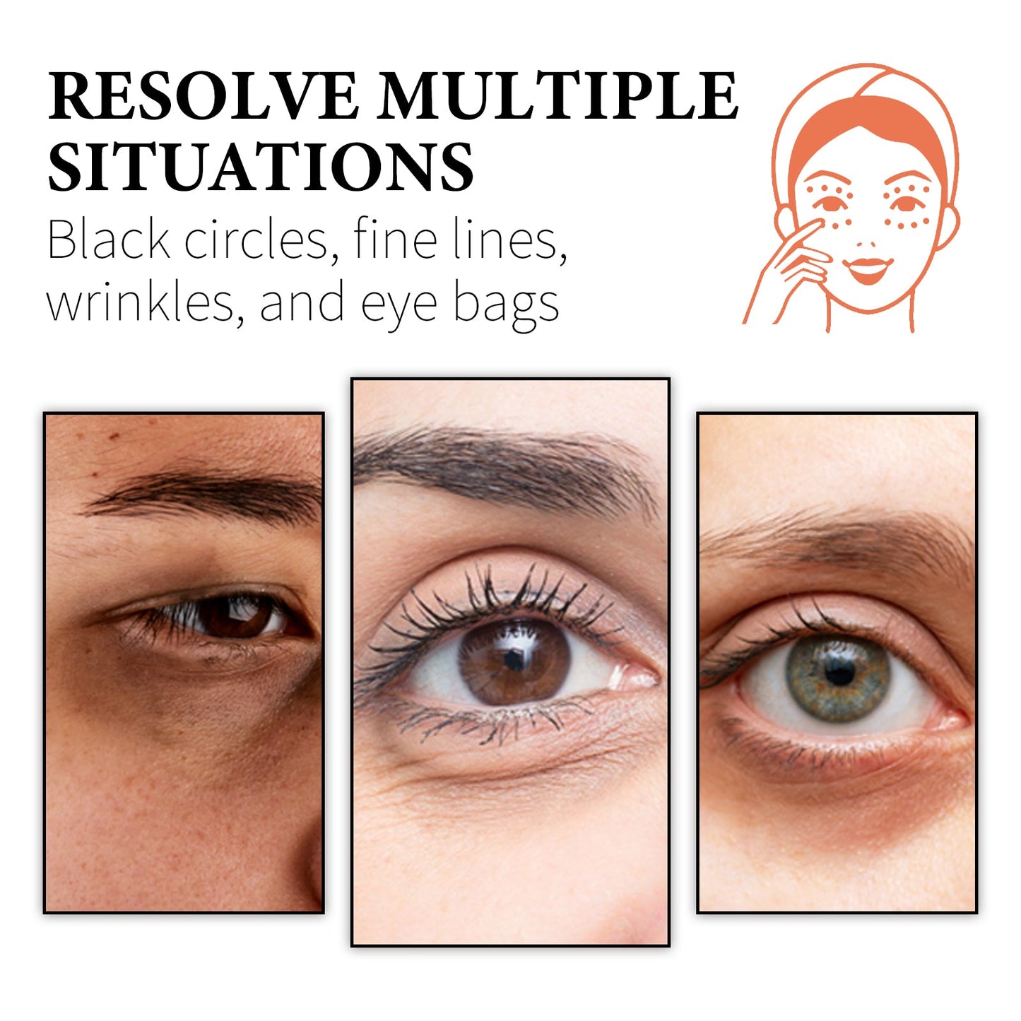 WIYUN Retinol & Collagen Moisturizer Eye Cream, Lightening Dark Circles And Bags Under Eyes Moisturizing Firming Care Multi-Effect Eye Cream