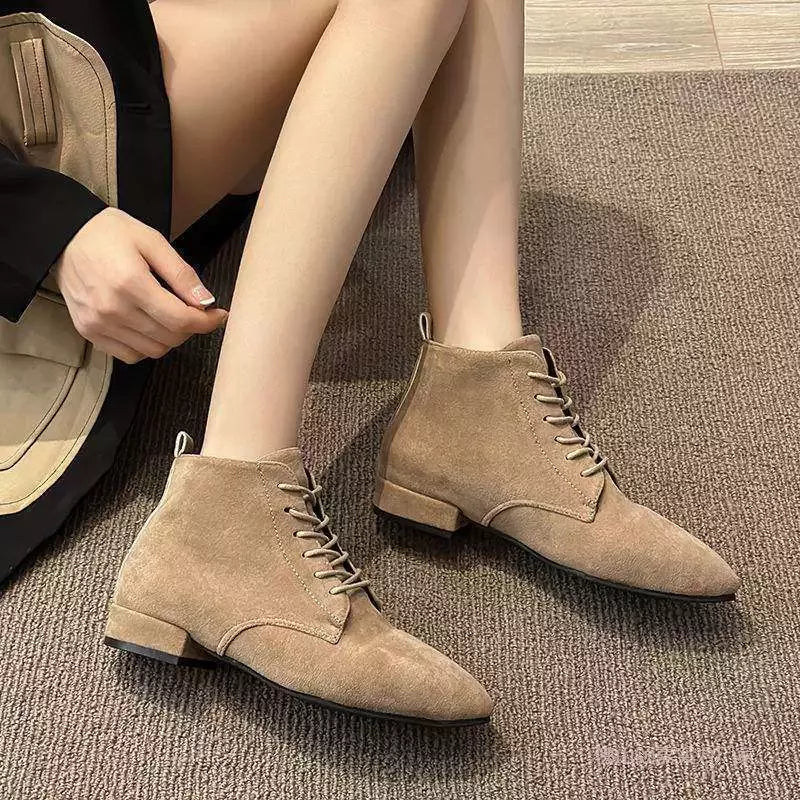 Point Toe Block Heels Boots